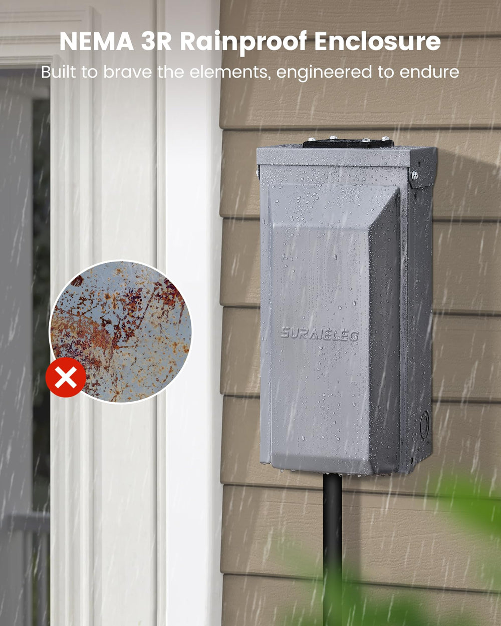 SURAIELEC galvanized steel texture highlighting corrosion resistance benefit