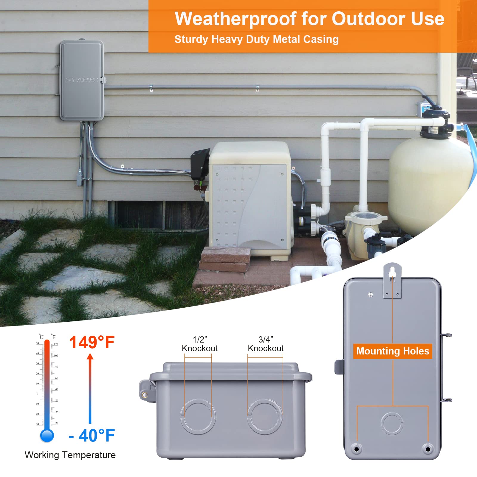 SURAIELEC installed beside pool pump automating runtime and saving effort