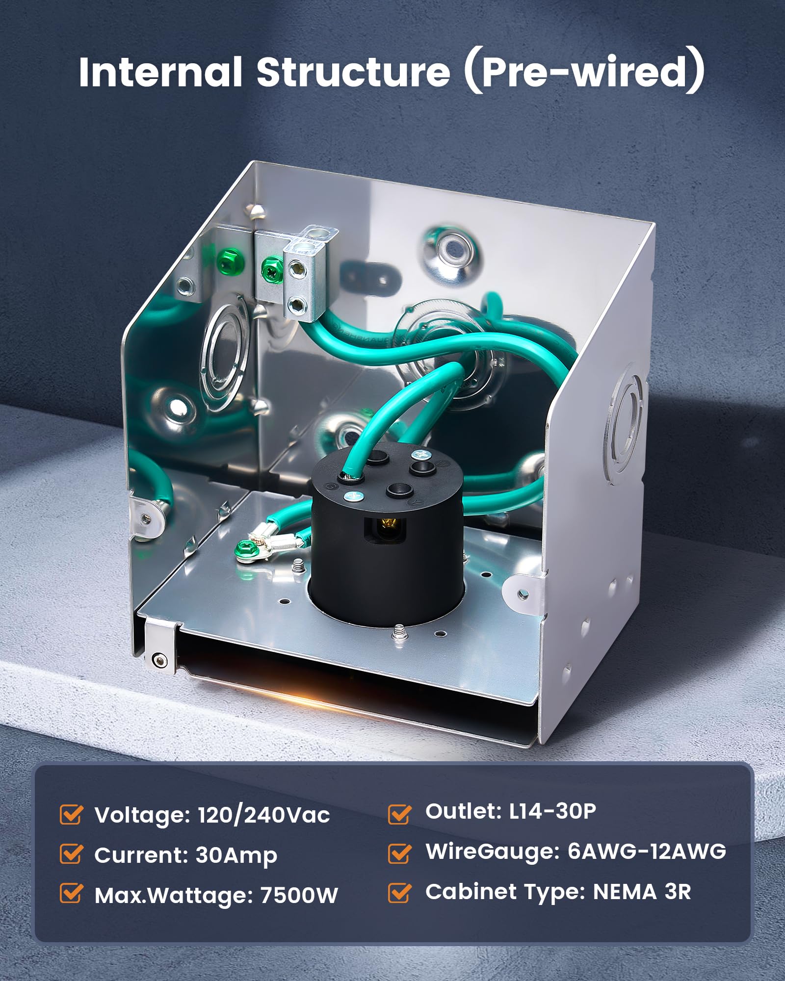 SURAIELEC installed on exterior wall with generator cord demonstrating secure connection