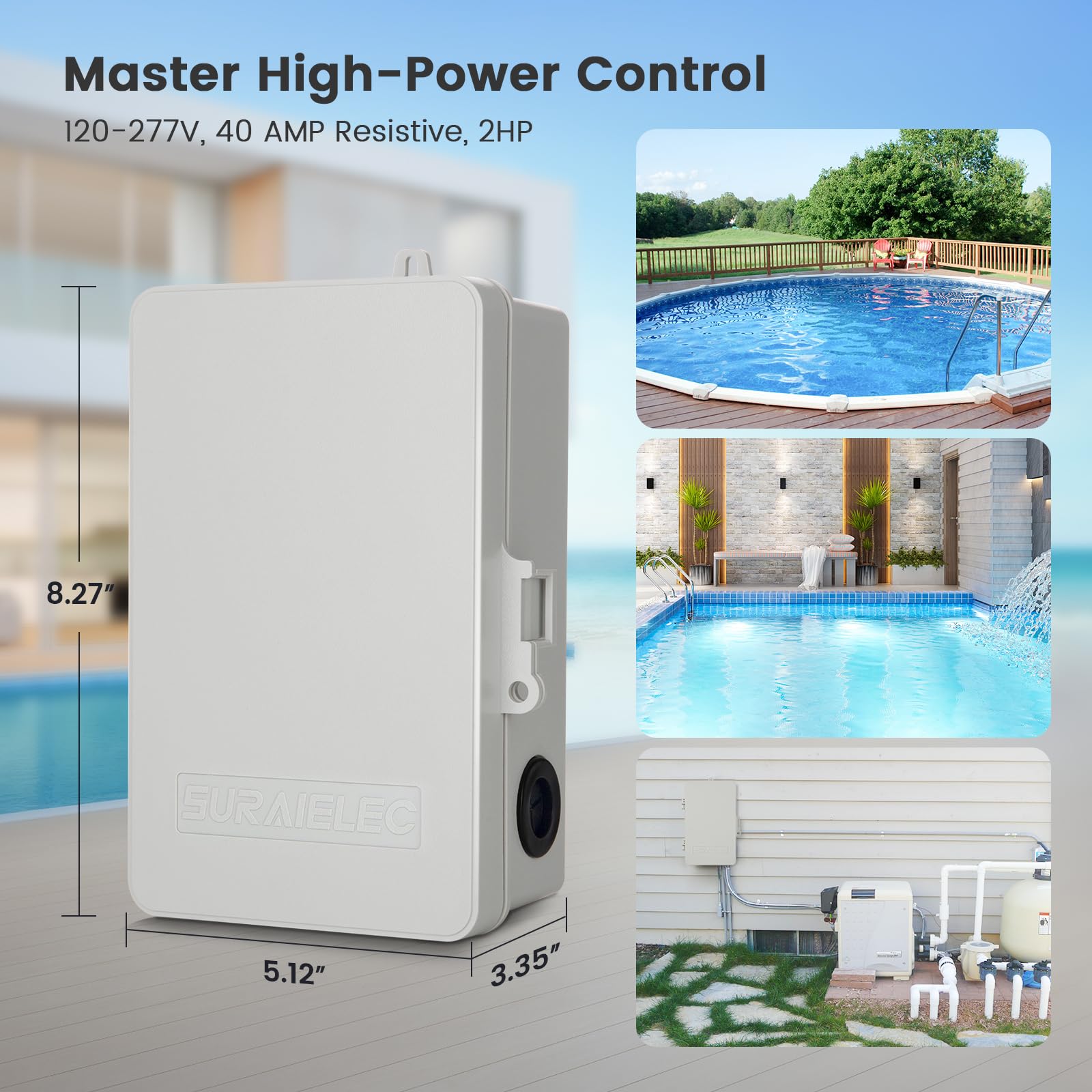 SURAIELEC installed in a pool area demonstrating automated control and consistent schedule benefit