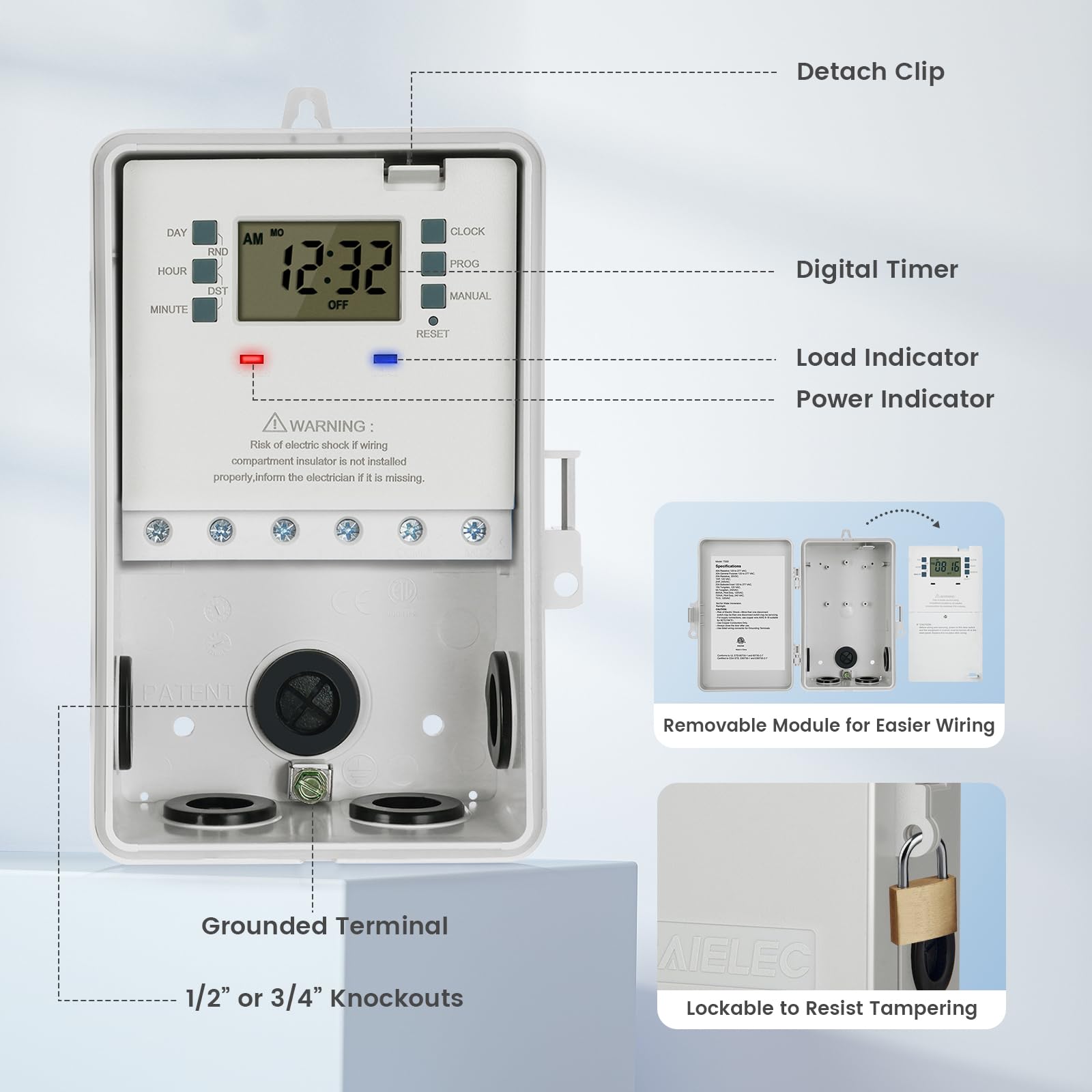 SURAIELEC held in hand to show compact size and easy mounting for versatile placement