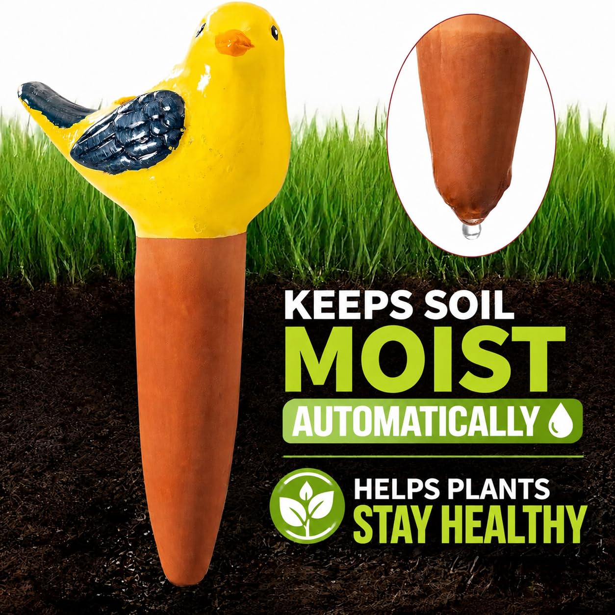 SURE YUESI bird globe inserted in pot delivering steady root-zone moisture
