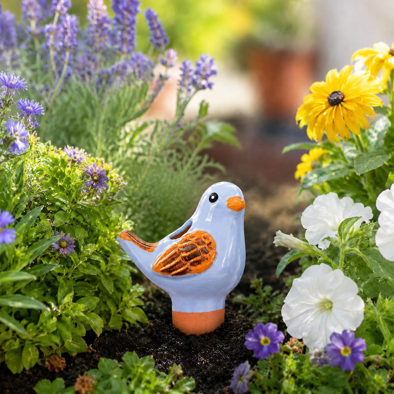 SURE YUESI watering globe in outdoor patio pot offering worry-free watering