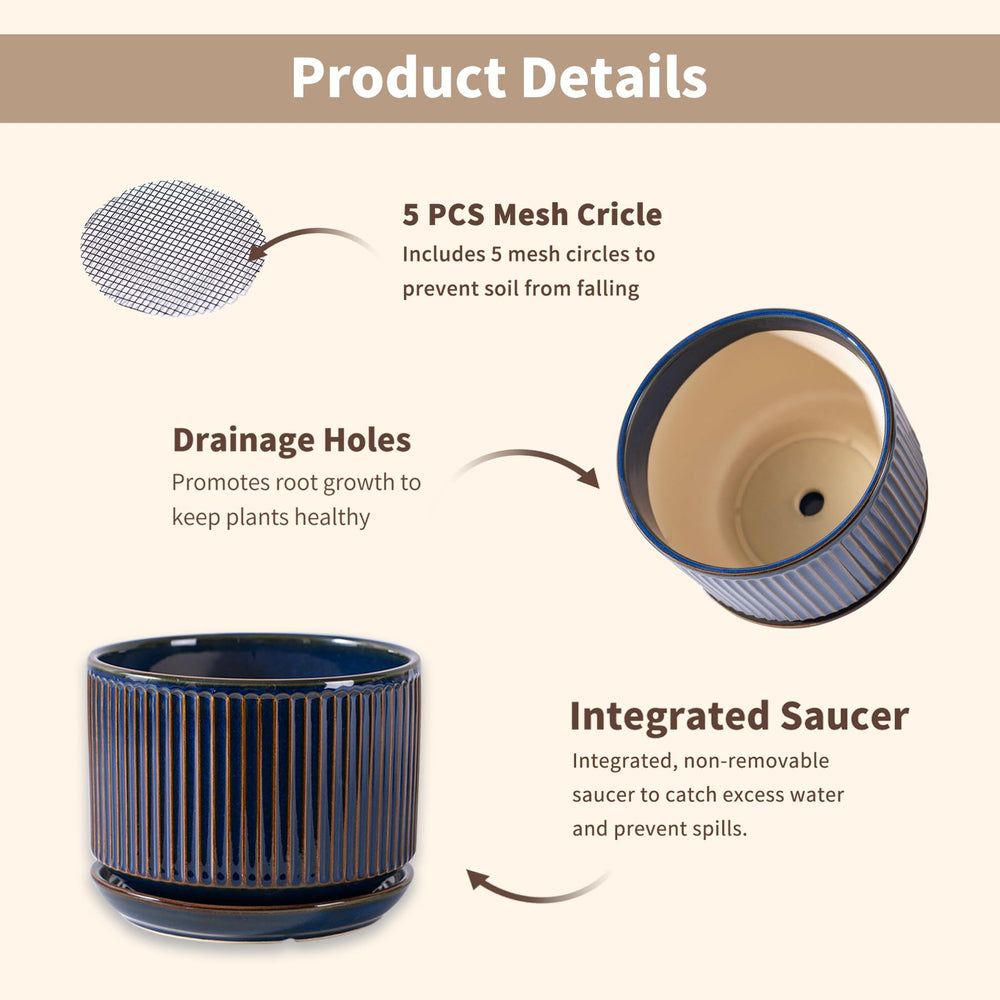 SURE YUESI size comparison of all three pots demonstrating layered display options