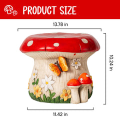 Surlama closeup of red mushroom cap highlighting bright durable paint