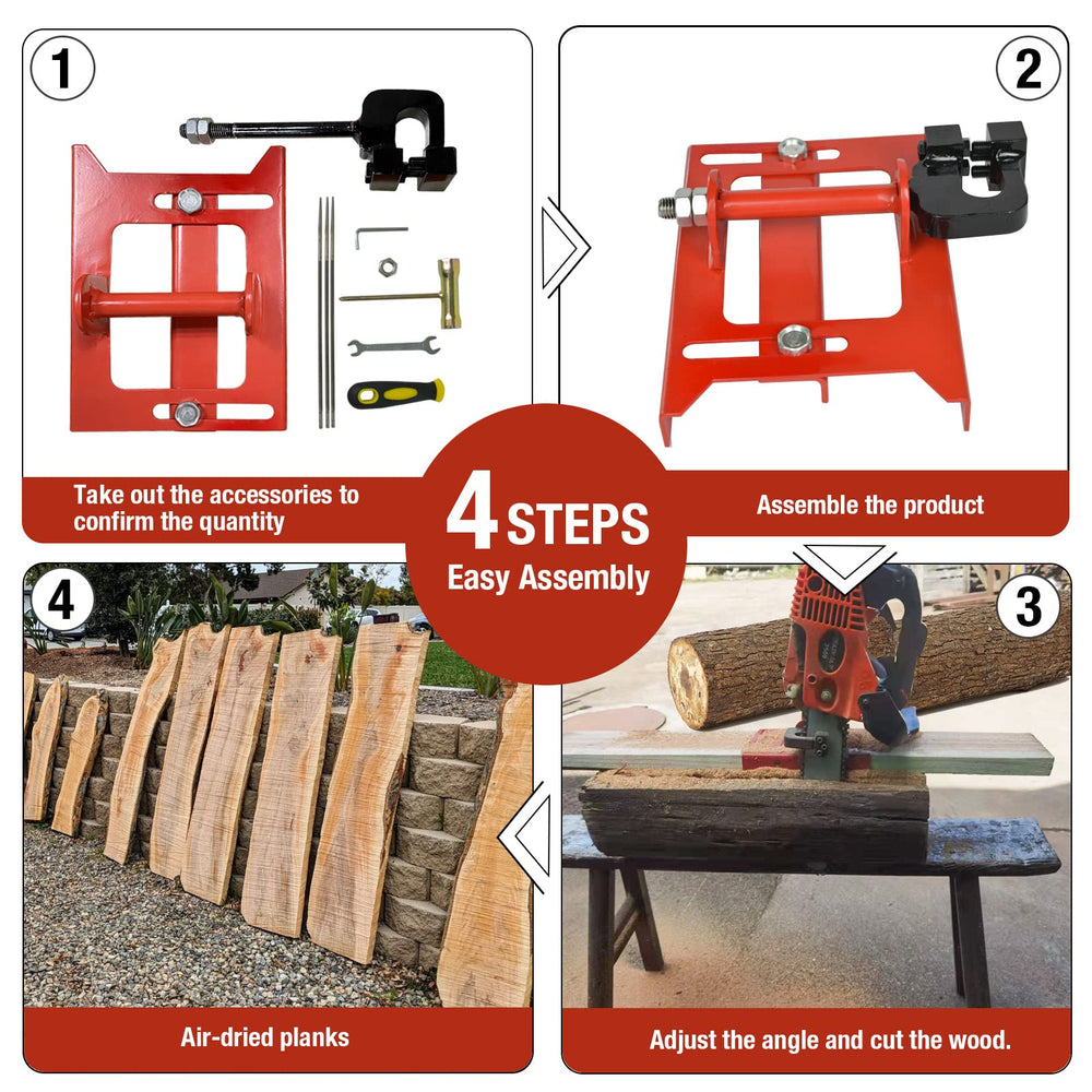 Surmount Way mounted on chainsaw cutting a log showing portable onsite milling advantage