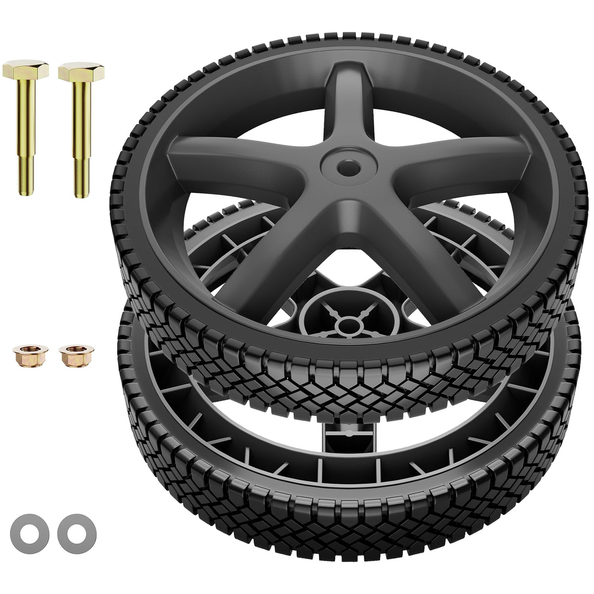 SurpLee replacement wheels front view showing full pair and benefit of easy swap