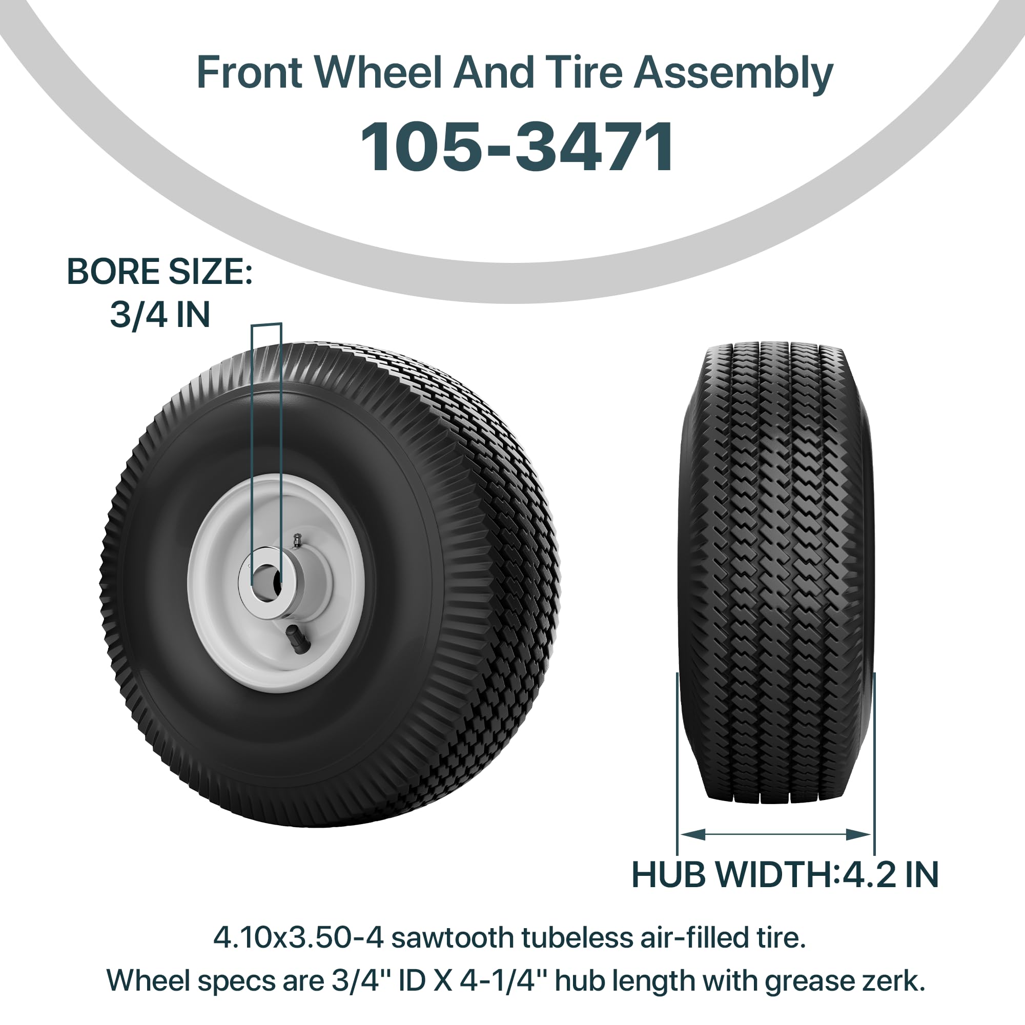 SurpLee close-up of sawtooth tread, offers better traction on grass