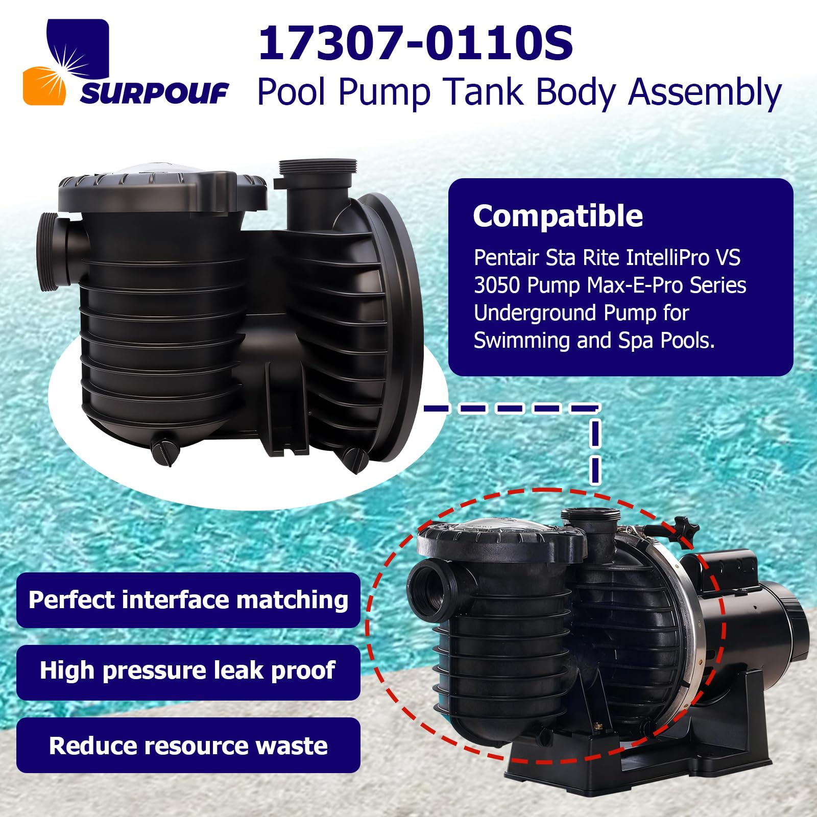 SURPOUF internal flow channel view demonstrating reduced turbulence and efficiency