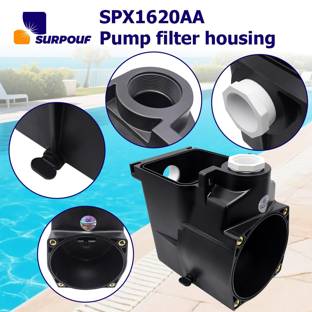 SURPOUF assembled housing with strainer basket for improved filtration performance