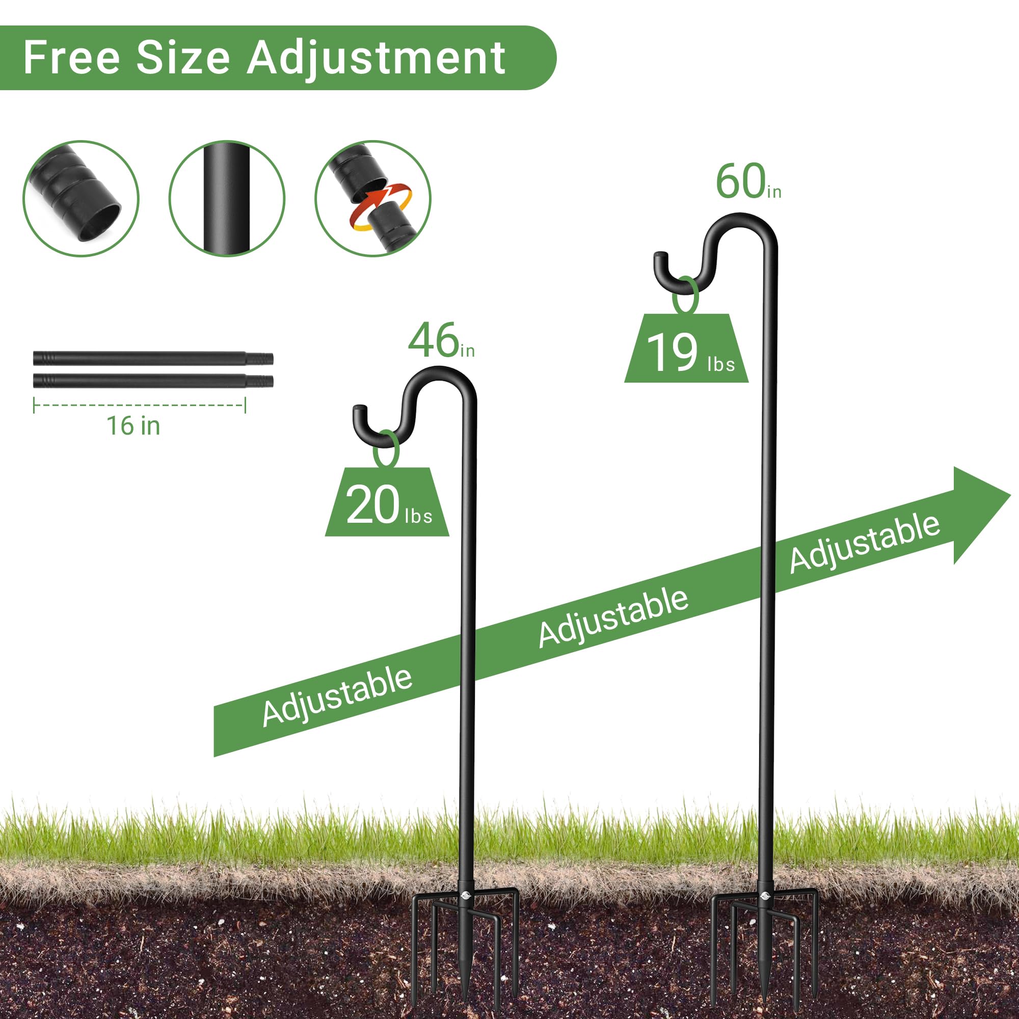 Surprizo hook with hanging planter in garden showing decorative benefit