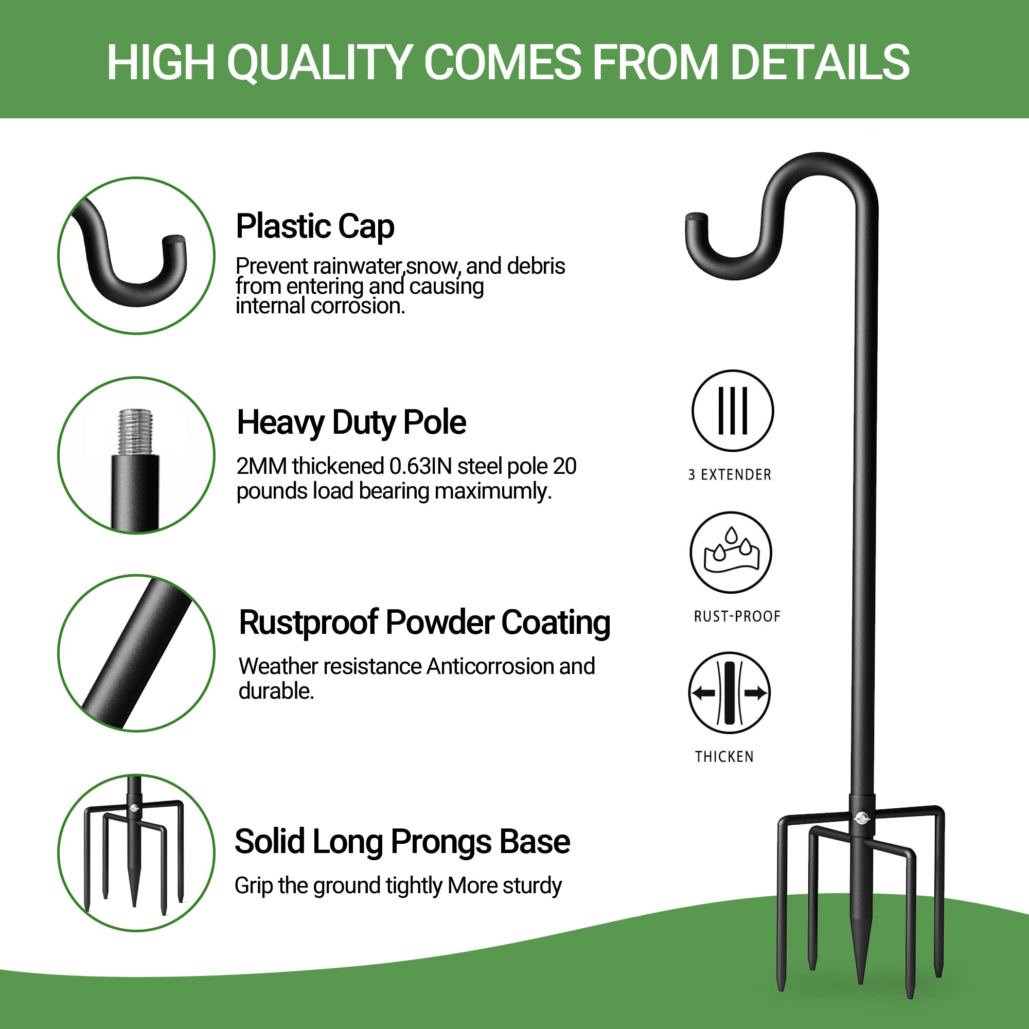 Surprizo hook holding bird feeder showing secure hanging benefit