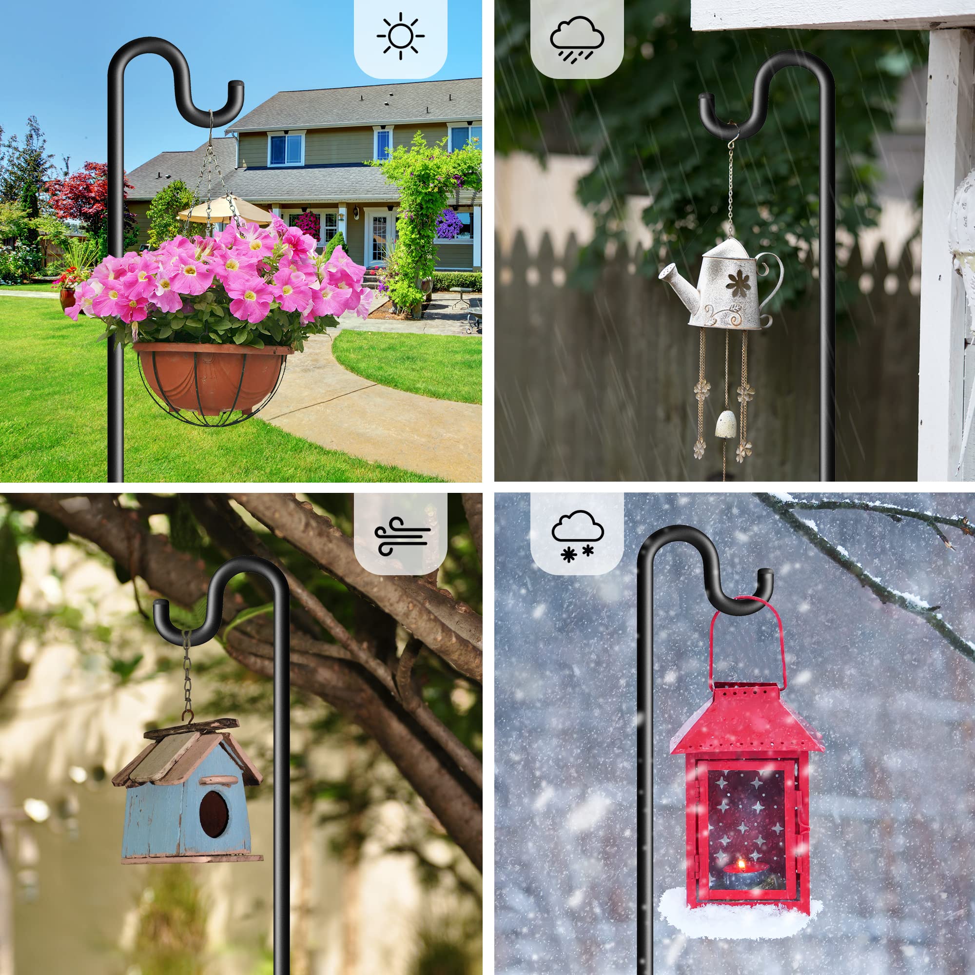 Surprizo pole next to garden tools showing adjustable height