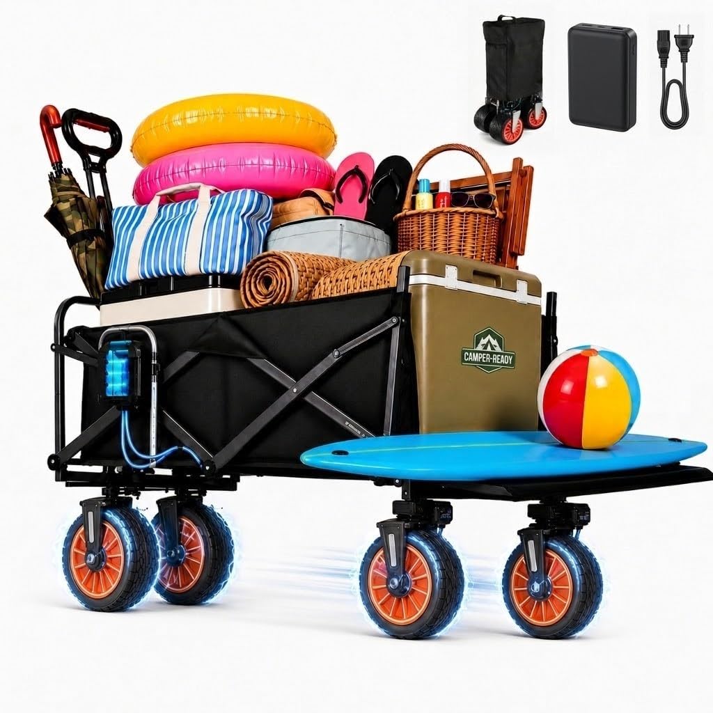 sushar front view of packed wagon showing capacity and sturdy frame benefit