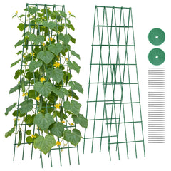 Suteck A-frame front view showing full trellis and benefits of vertical growth