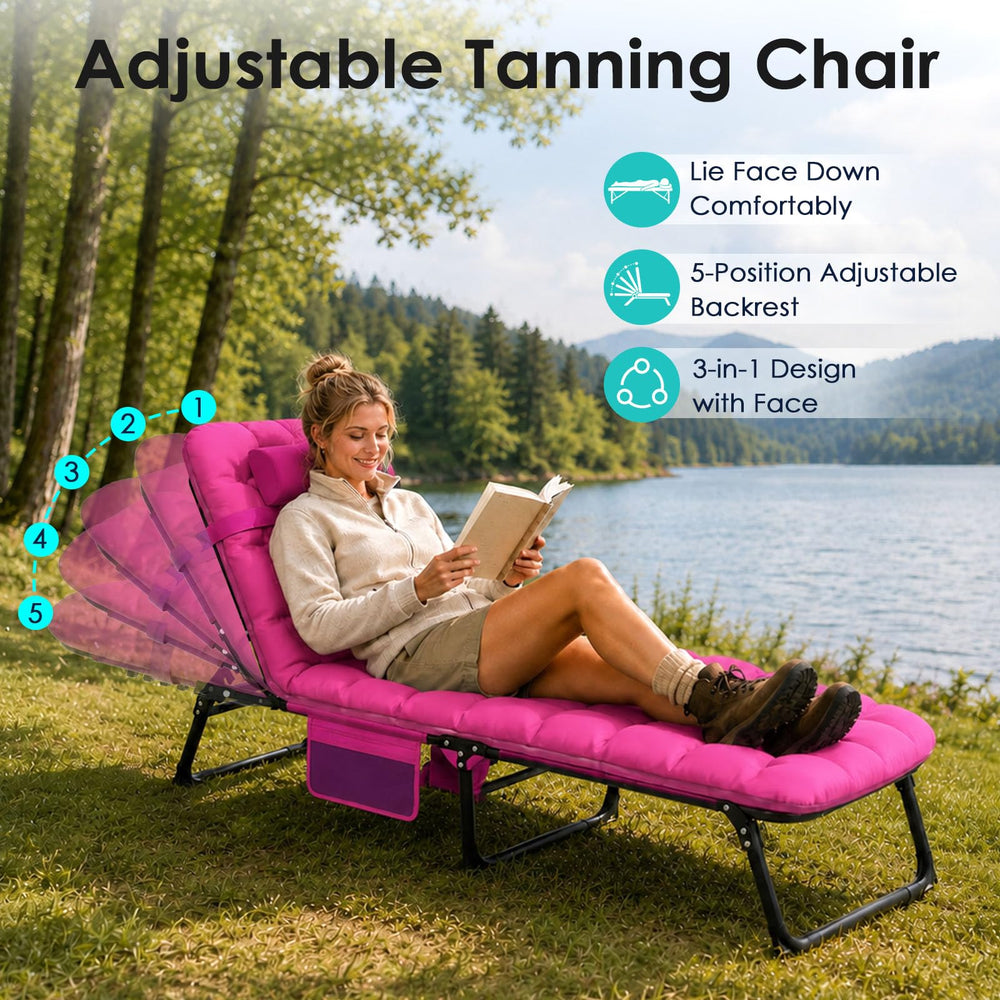 Suteck adjustable backrest demo showing five recline positions