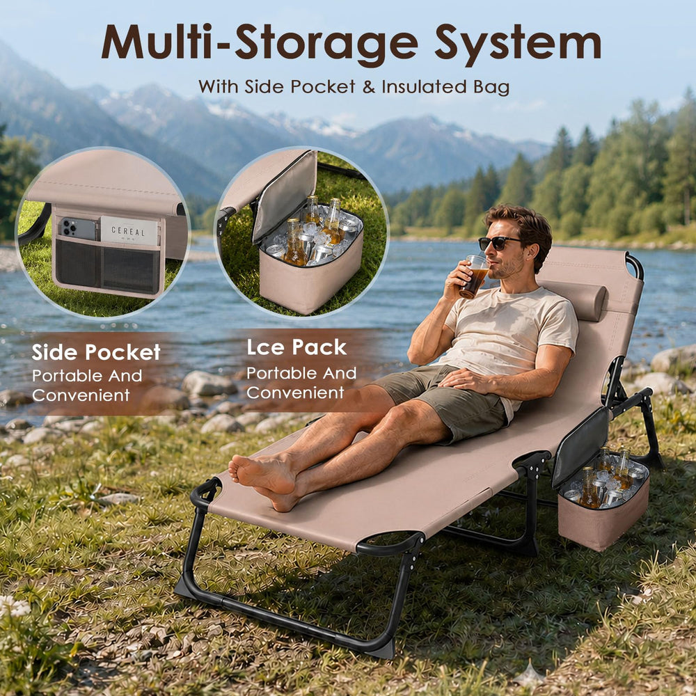 Suteck adjustable backrest illustrating five recline positions for versatility