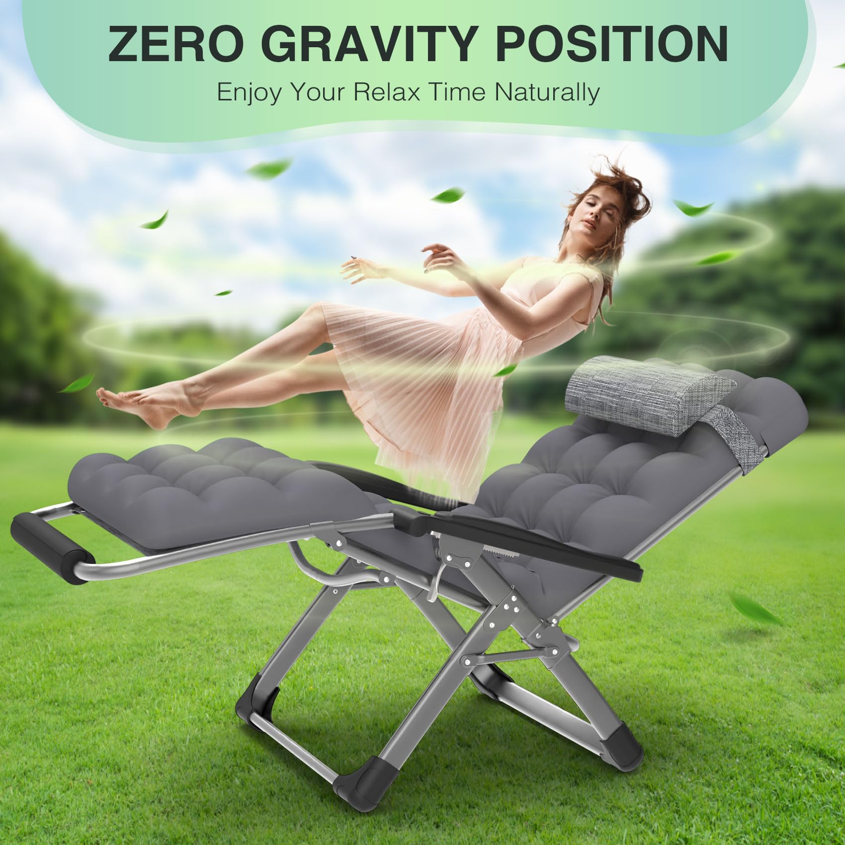 Suteck folded chair beside a suitcase showing portable, easy-to-store design
