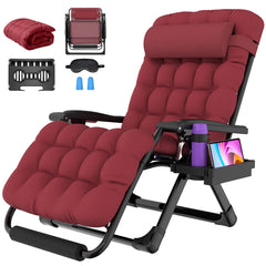 Suteck front view of oversized zero gravity chair shows sturdiness and comfort