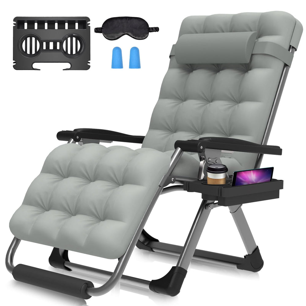Suteck front view oversized zero gravity chair showing roomy seat and frame comfort