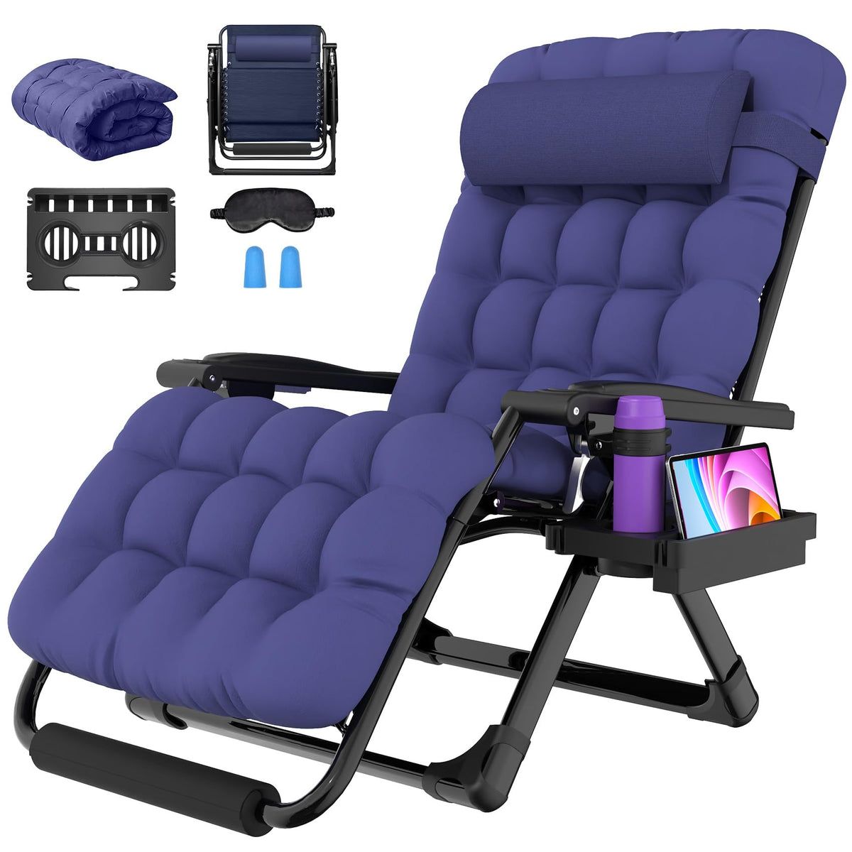 Suteck front view of XXL zero gravity chair showing sturdy build and comfort
