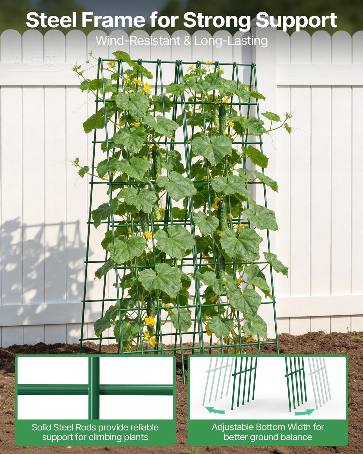 Suteck installed in raised bed showing improved airflow and easier harvesting