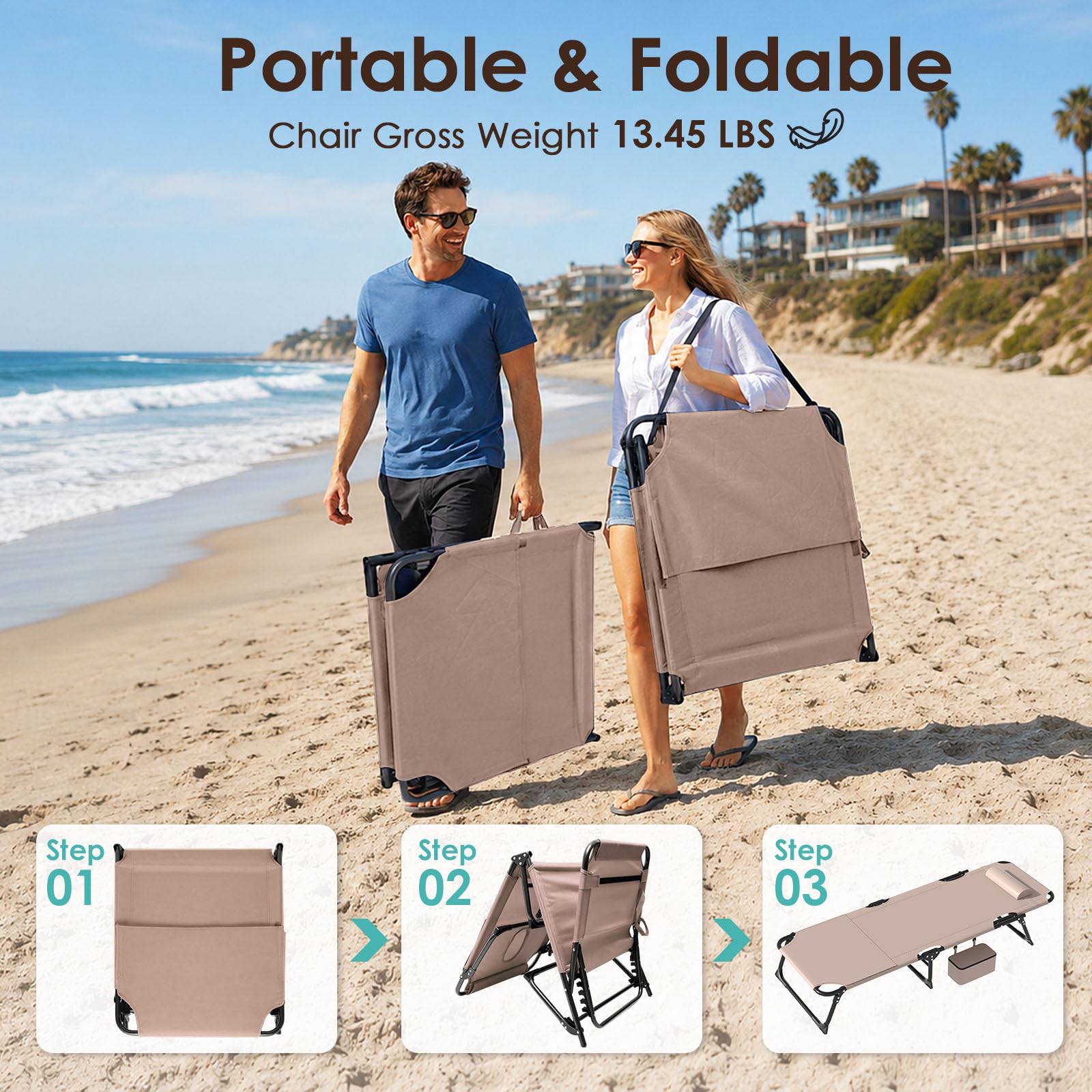Suteck metal frame with anti-slip foot pads providing stable support