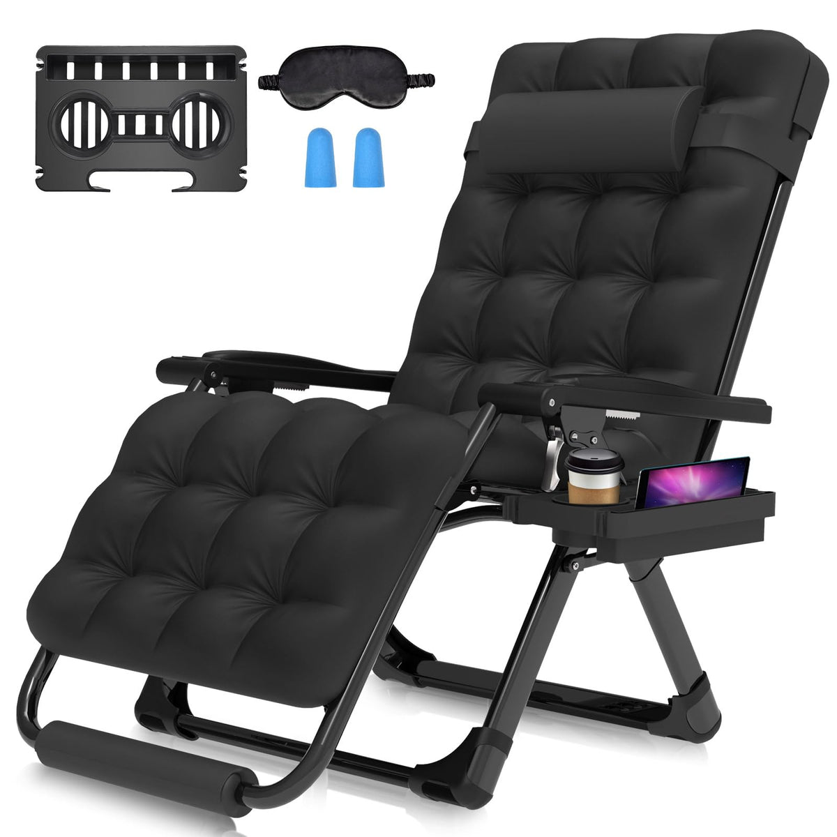 Suteck oversized chair front view showing wide seat and sturdy frame for stable lounging