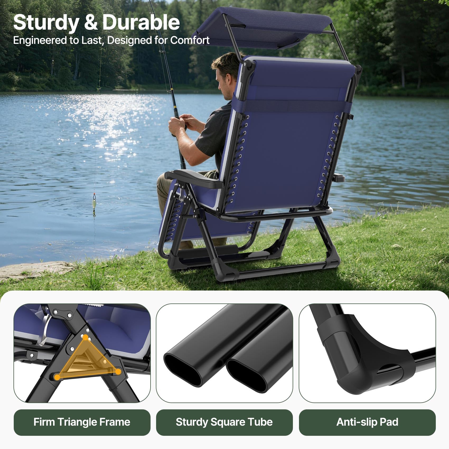 Suteck reclined position showing locking mechanism for secure, smooth adjustment benefit