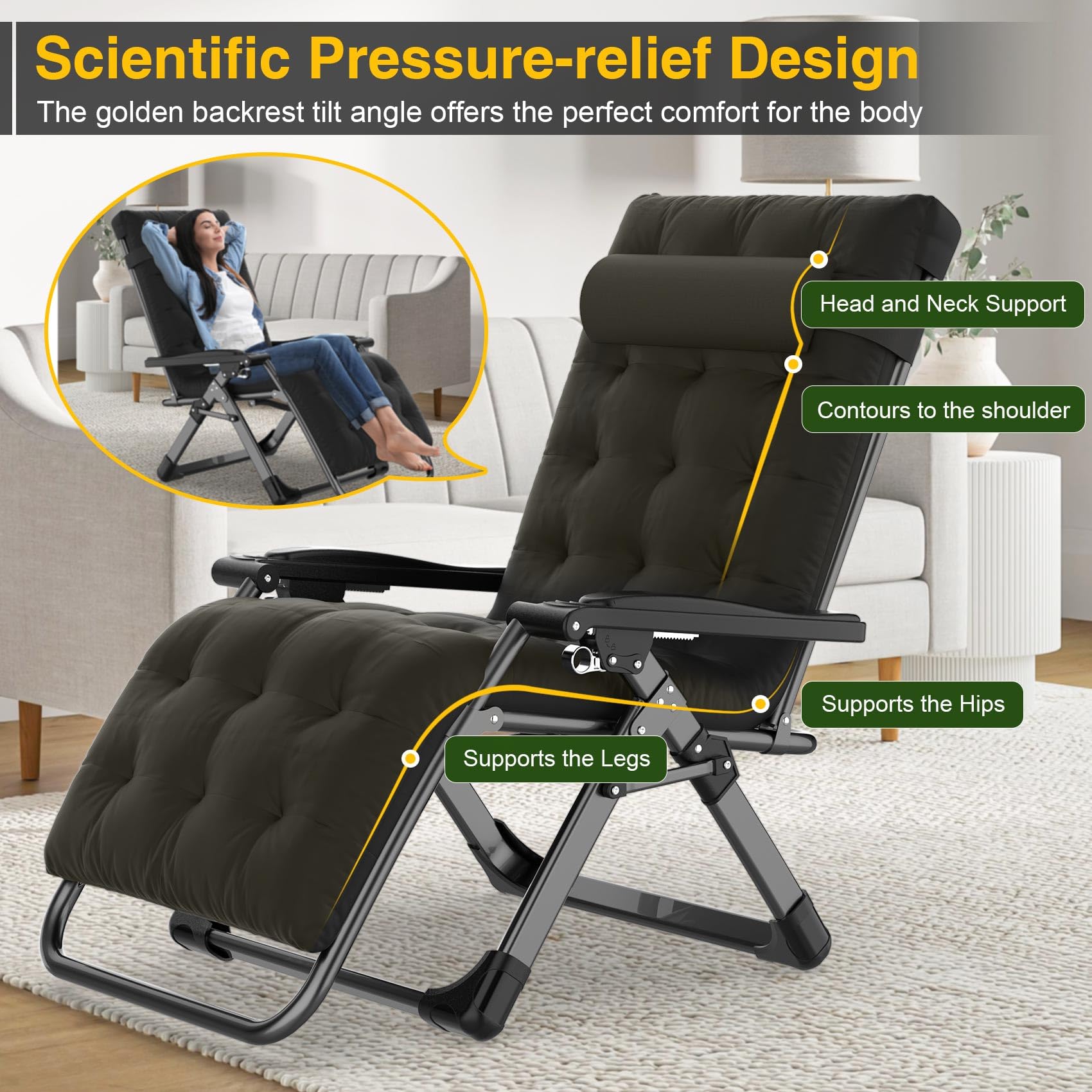 Suteck detail of 4-inch removable cushion illustrating plush seating and airflow
