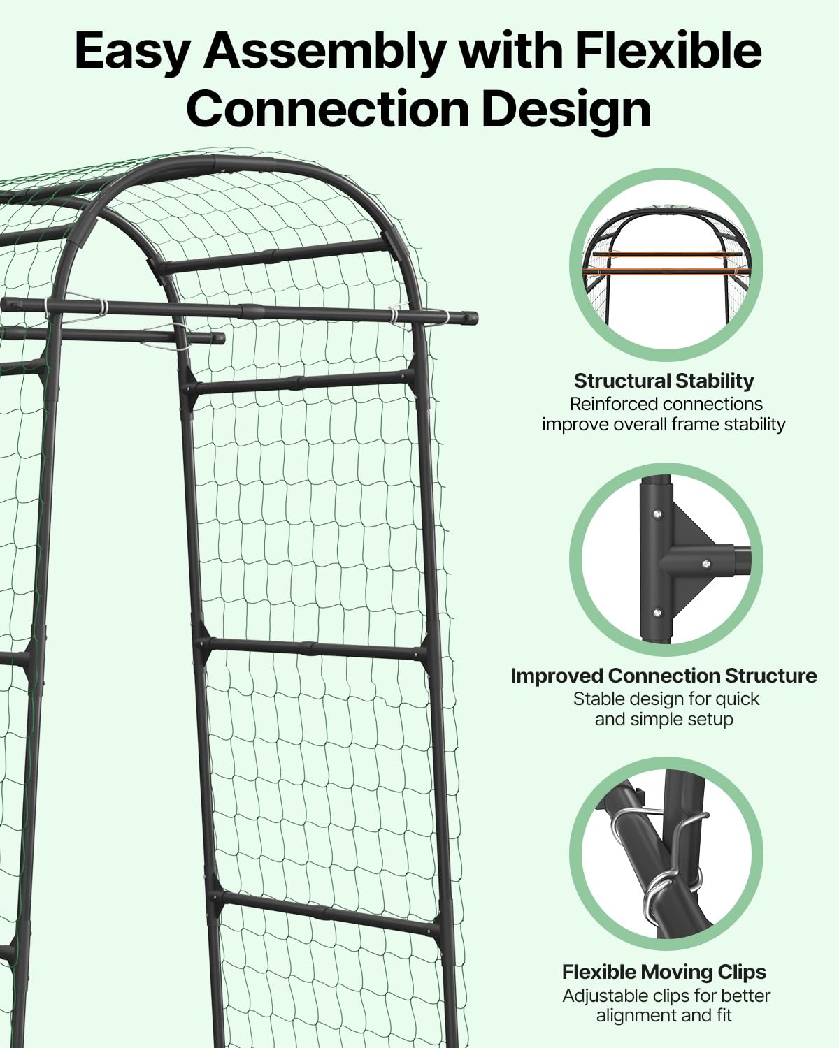Suteck arch next to person showing size and easy-install benefit