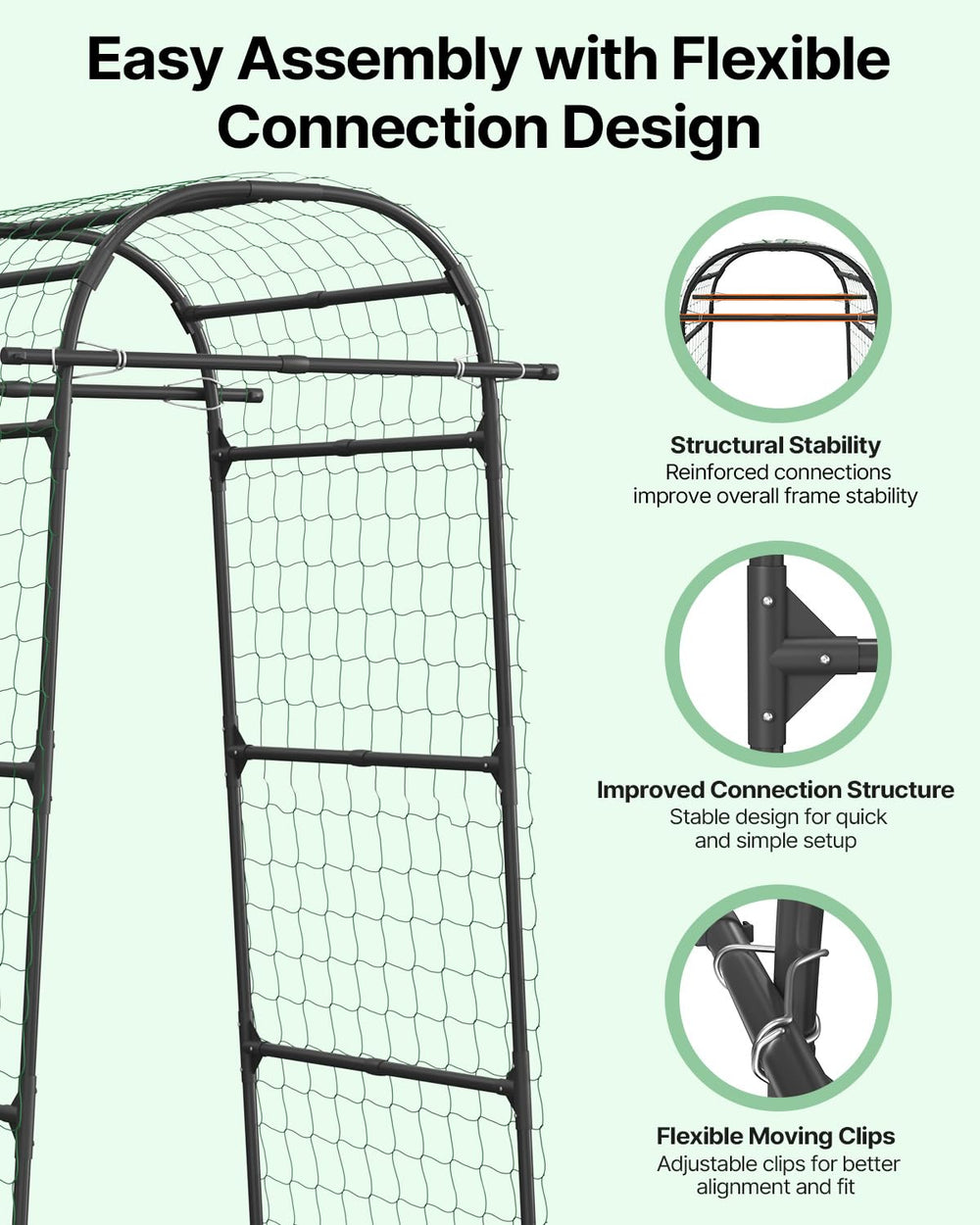 Suteck arch next to person showing size and easy-install benefit