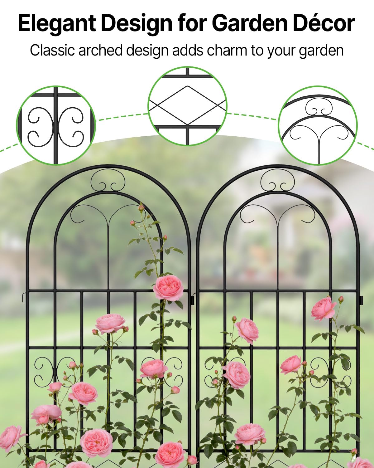 Suteck trellis with climbing vines illustrating healthy upward plant support benefit