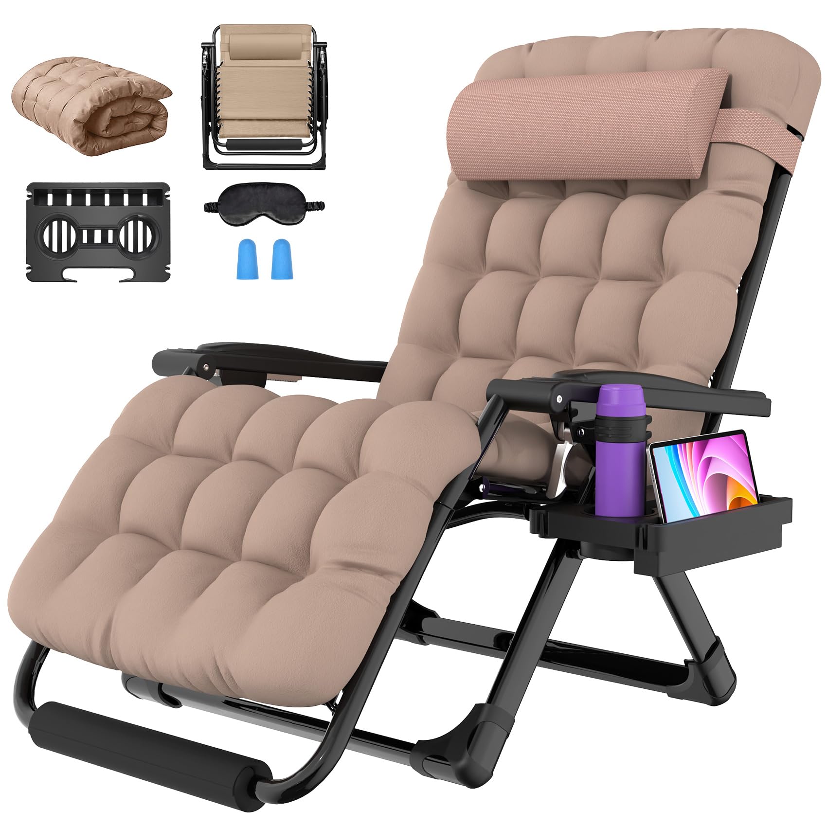 Suteck chair front view showing sturdy frame and roomy seat for comfortable support