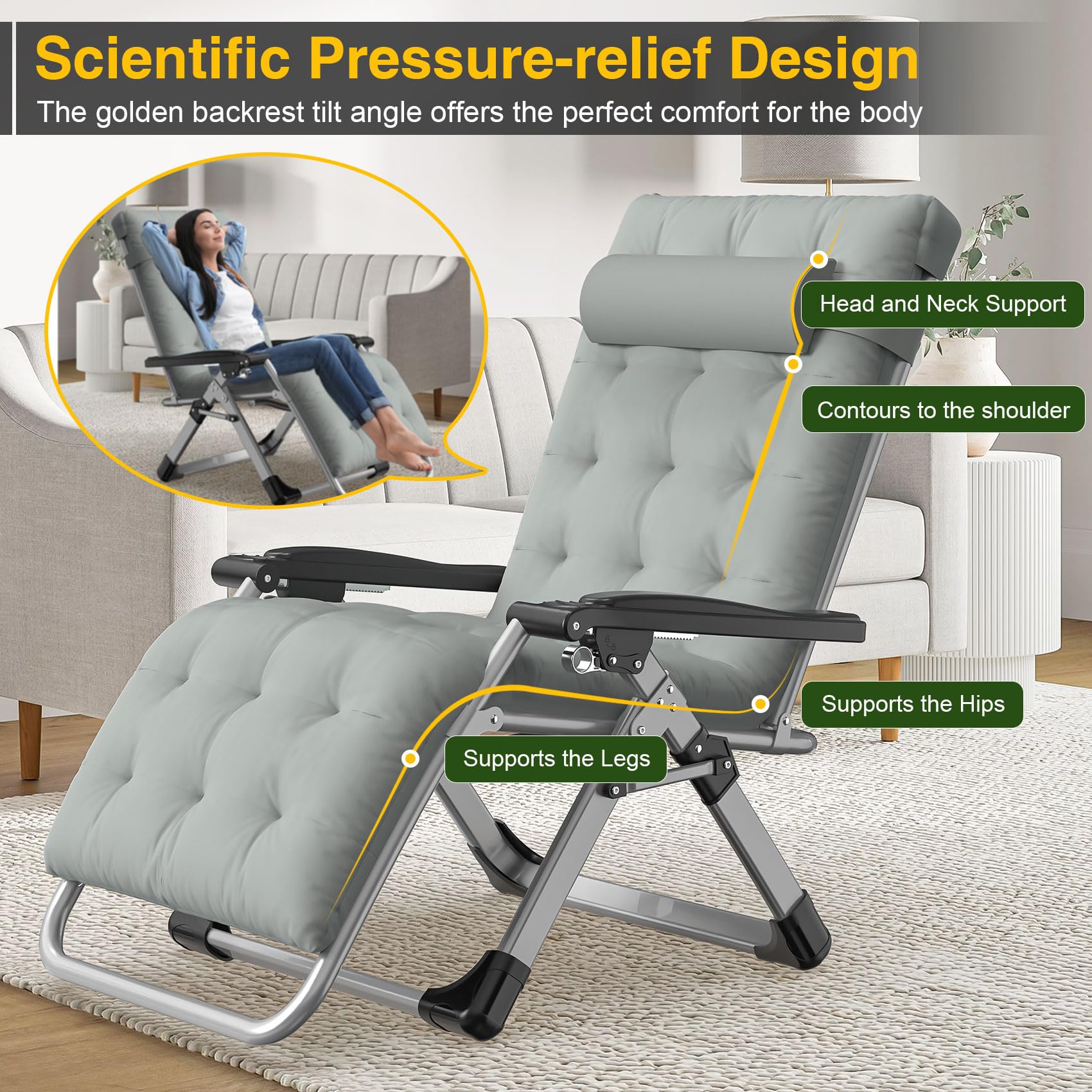 Suteck chair 4-inch cushion detail displaying plush padding and breathable fabric comfort