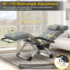 Suteck zero gravity chair folded for storage showing compactness and easy portability
