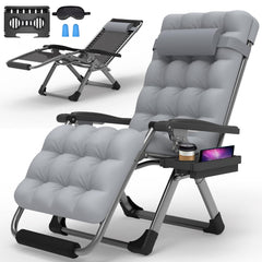 Suteck chair front view showing full recline and stable stance