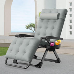 Suteck zero gravity chair front view showing full recline and stable base benefit