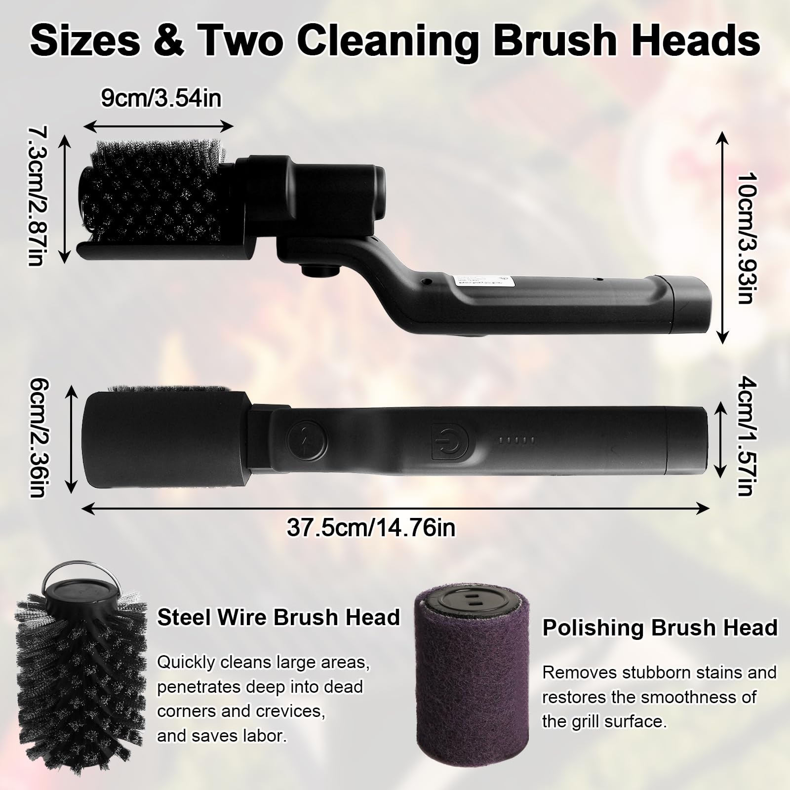 Suteng close-up of stainless steel bristles penetrating grill grime for deep cleaning power