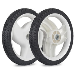 Sutmorly front view of 12 inch rear wheel showing fit and finish benefit