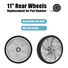 Sutmorly wheel installed on mower axle demonstrating easy replacement