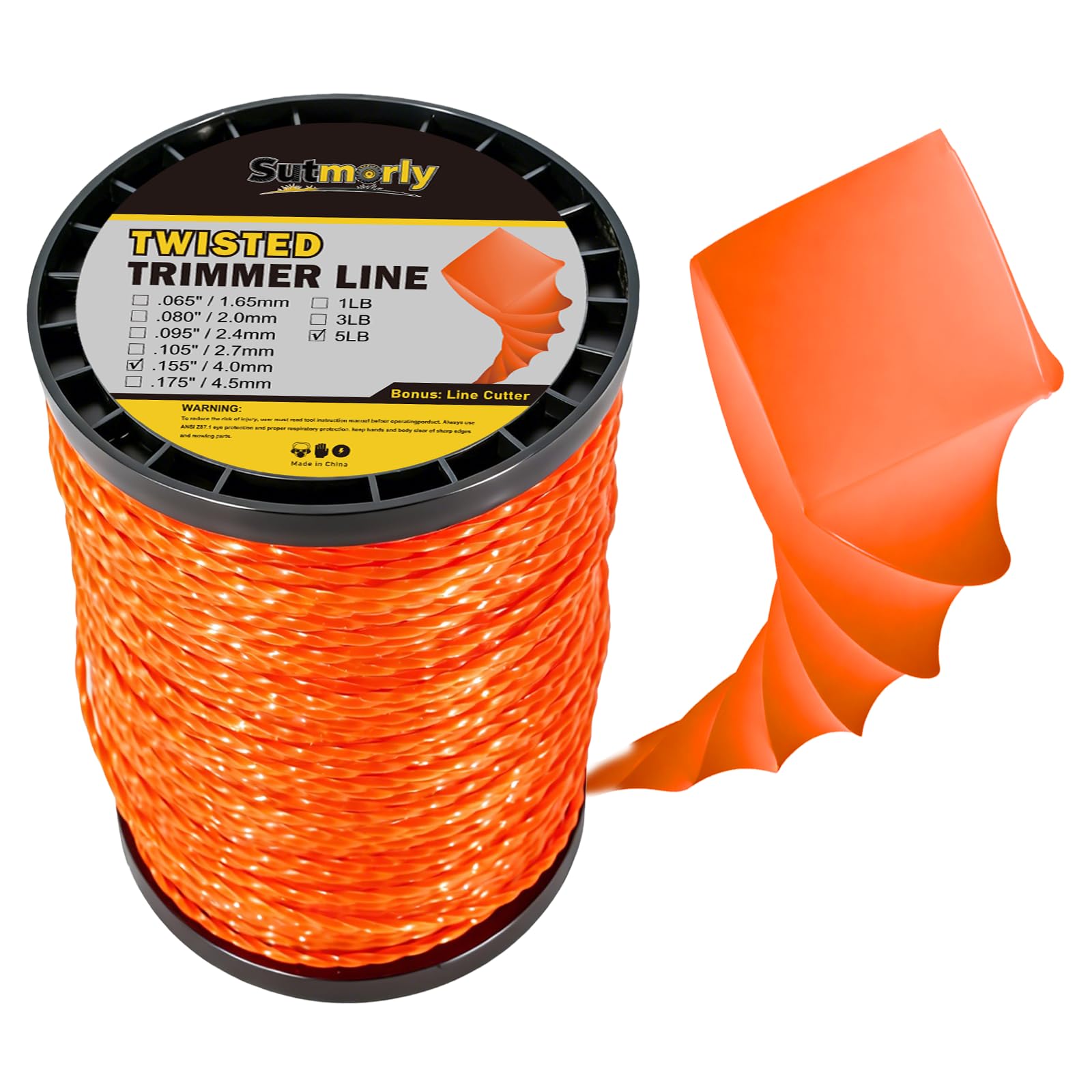 Sutmorly packaging box and spool showing commercial packaging and storage ease
