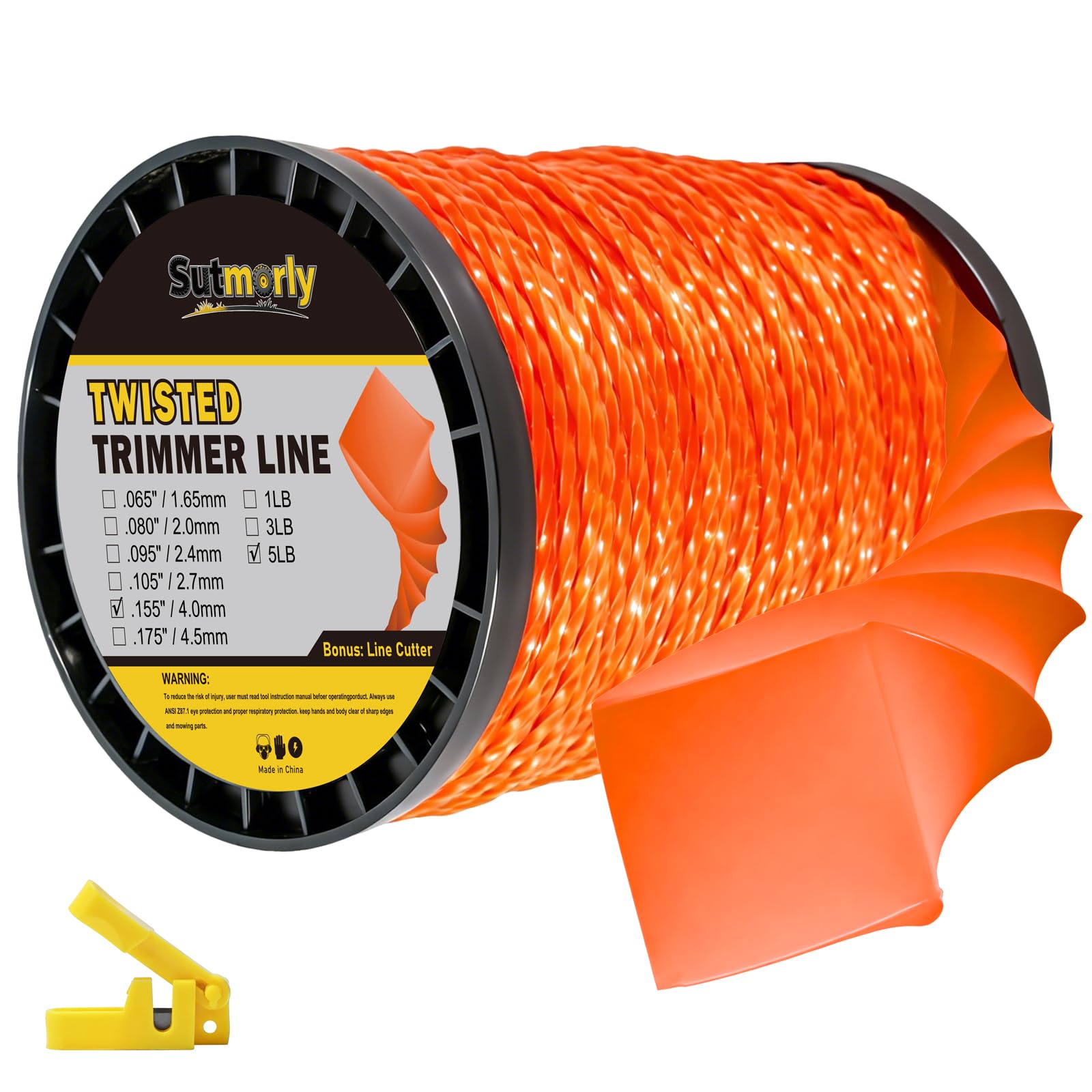 Sutmorly front spool view showing compact commercial reel and easy storage benefit