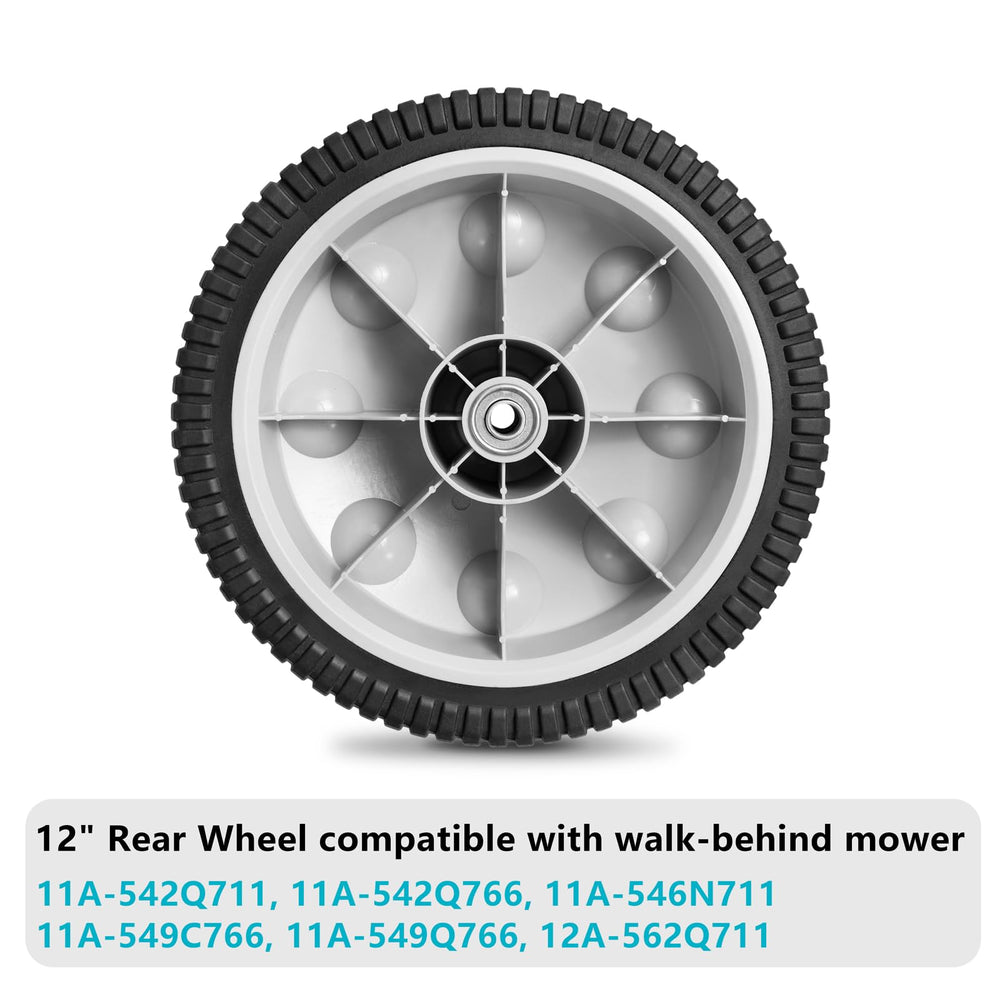 Sutmorly wheel installed on walk-behind mower for stable operation