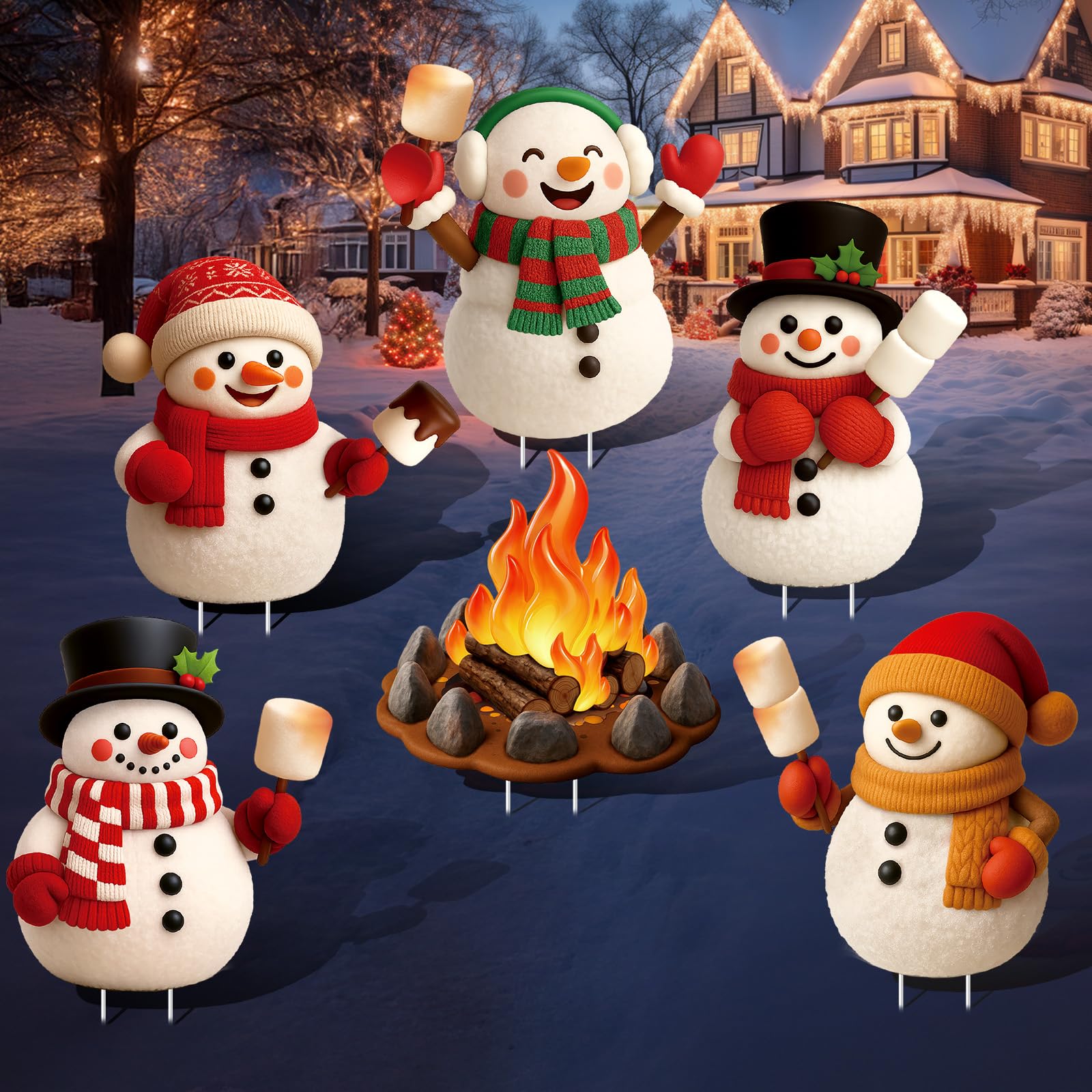 Suttmin close-up of printed snowman detail with durable waterproof finish benefit