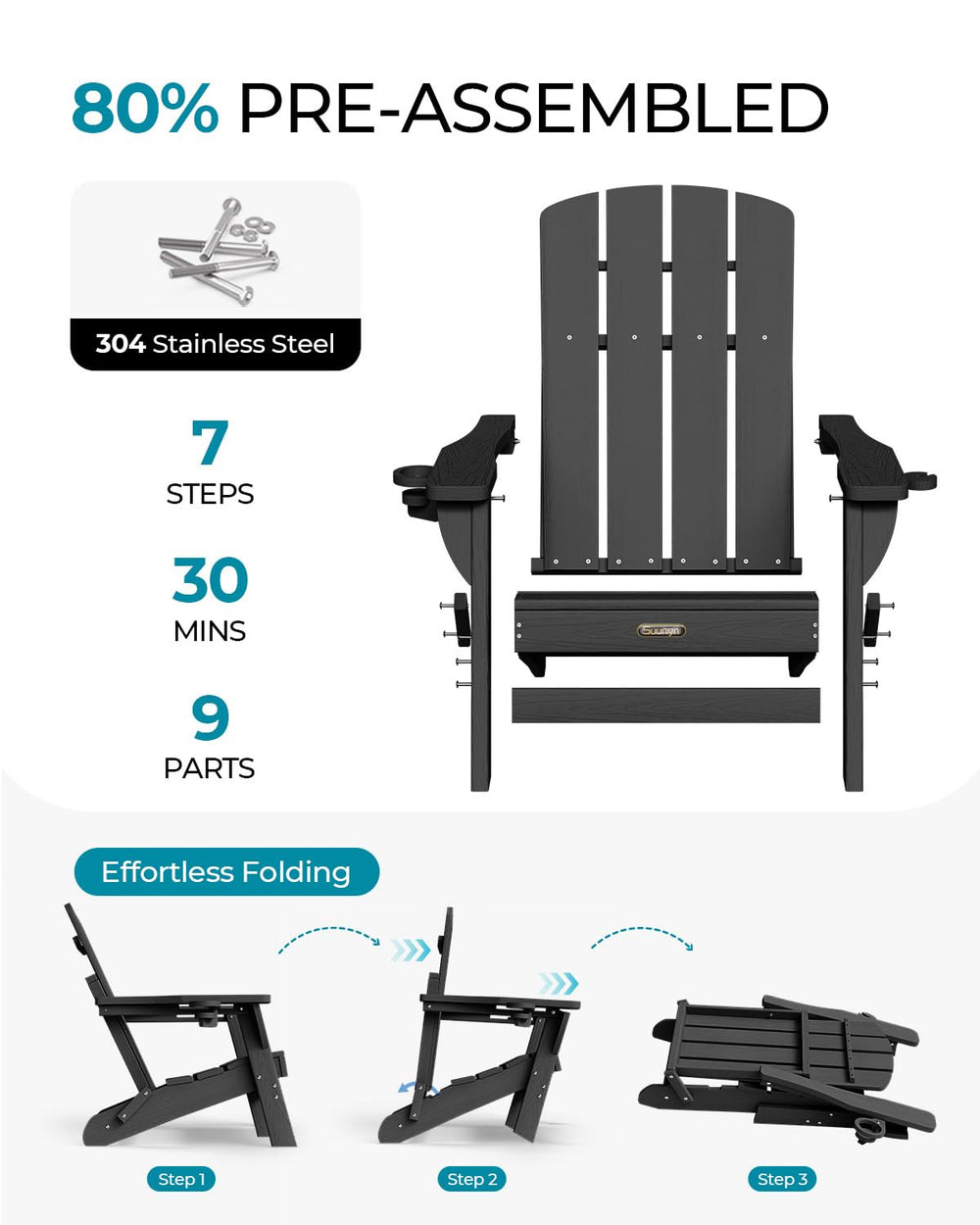 SUUNYN chair beside a common chair to show size and portability benefits
