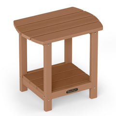 SUUNYN front view teak-look end table showing compact design and durable build