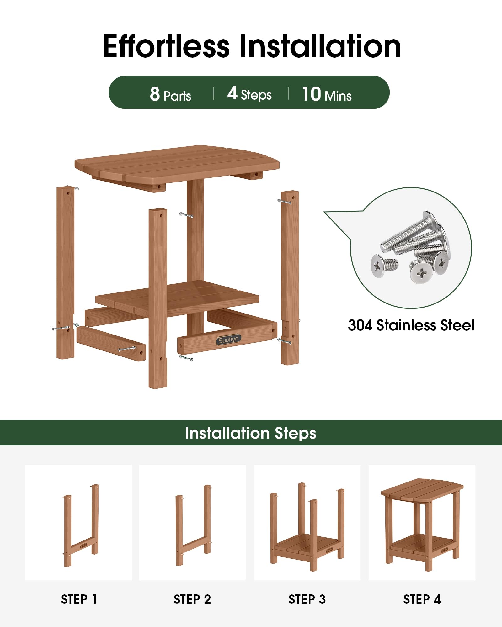 SUUNYN next to an Adirondack chair showing correct scale and placement