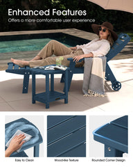 SUUNYN side table beside Adirondack chair showing space-saving scale