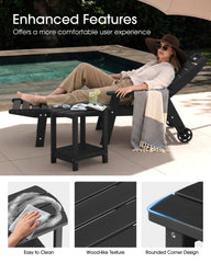 SUUNYN side table in use on patio showing convenience next to Adirondack chair